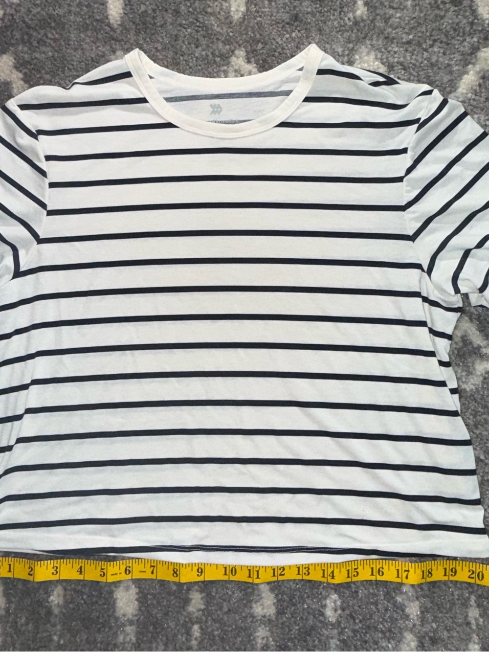 all in motion White Tee with Black Stripes